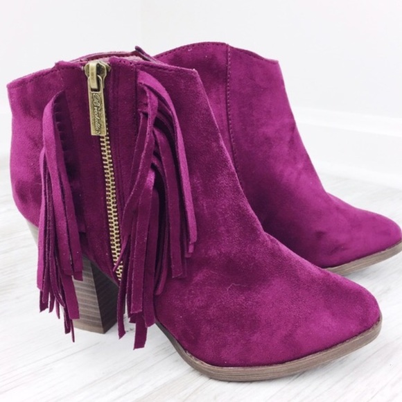 Plum Fringe Booties - Picture 4 of 4